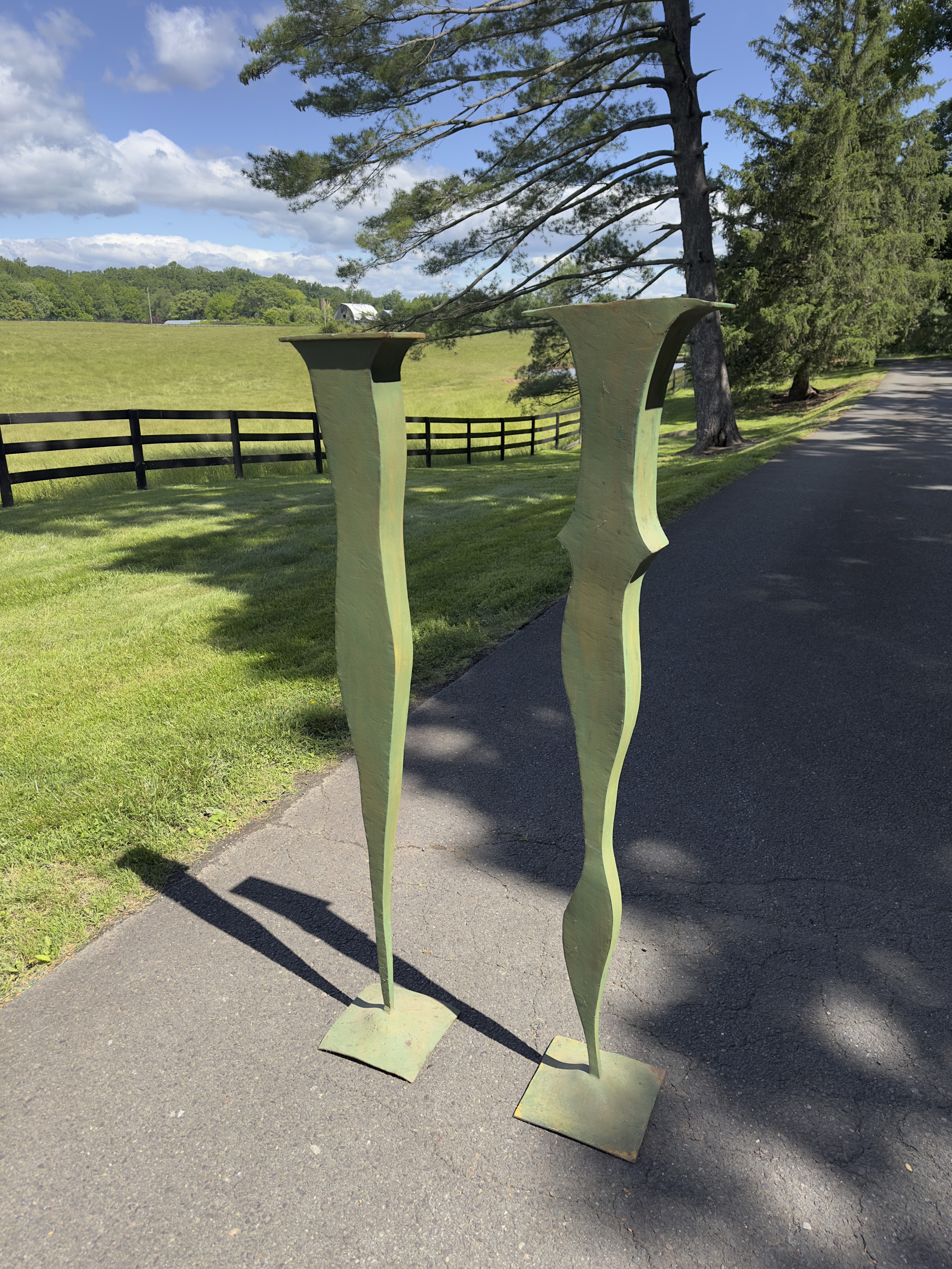 Contemporary 1992 David Coddaire Contemporary Vases Sculpture Pair For Sale - Image 3 of 11