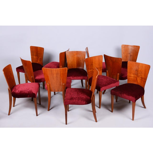Vintage Art Deco Chairs by Jindrich Halabala for Up Závody, 1940s, Set of 12 For Sale - Image 13 of 13