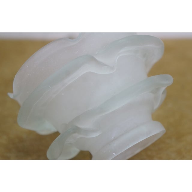 White Antique Frosted Satin Glass Rose Flower Chandelier Lamp Shades 4" - Set of 2 For Sale - Image 8 of 9