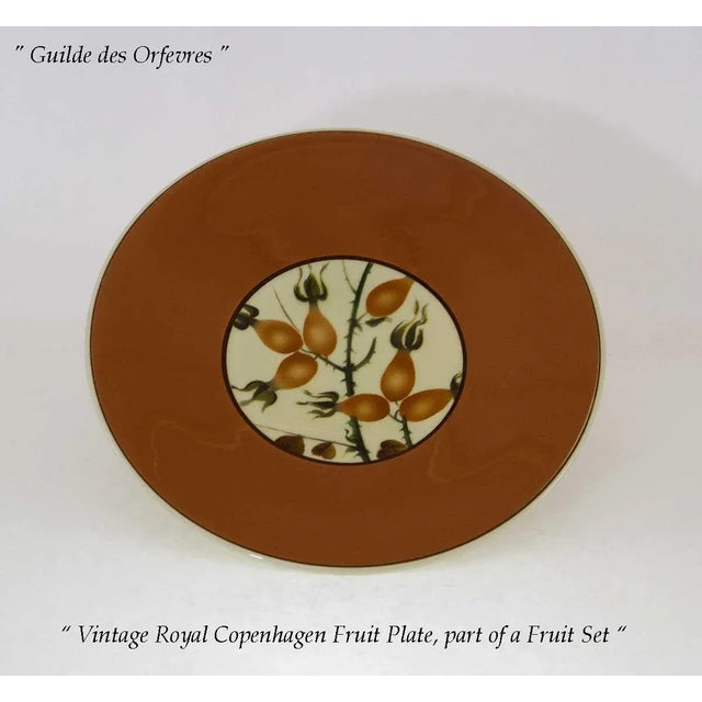 Mid-Century Modern 1950’s Vintage Royal Copenhagen Fruit Orange Decoration Plates- Set of 7 For Sale - Image 3 of 10