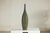 Green Tall Ribbed Artisan Ceramic Vase with Green Glaze and Narrow Neck For Sale - Image 8 of 13