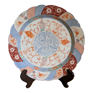 A Large Antique Imari Porcelain "Seven Sages" Plate (12 Inch)