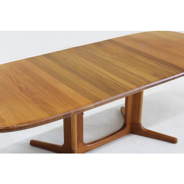 Brown Vintage Danish Oval Extendable Dining Table in Teak, 1960s For Sale - Image 8 of 10