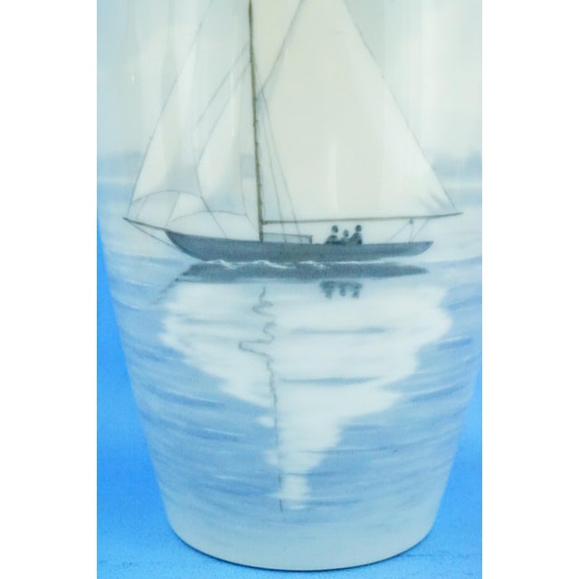 20th Century Danish Porcelain Model 8552-243 Vase with Sailing Ship by Bing & Grøndahl, Denmark, 1920s For Sale - Image 12 of 18