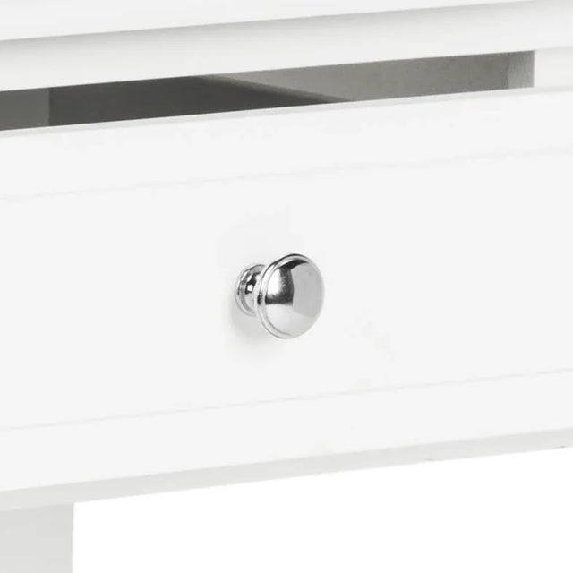 Wood Two Drawer Nightstand in White For Sale - Image 7 of 11