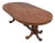 Antique Renaissance Revival Marquetry Walnut Oval Dining Table, Late 19th Century For Sale