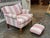 Traditional Traditional Striped Armchair + Ottoman For Sale - Image 3 of 12
