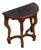 Vintage French Louis XV Style Demilune Console Table With Inlaid Fan Top & Carved Cabriole Legs For Sale