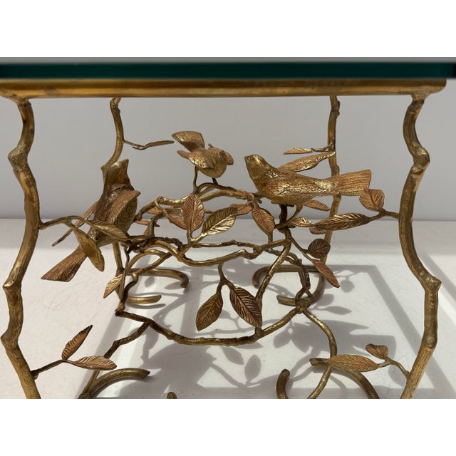 1970s 1970s Brass Coffee / Side Table With Birds and Branches For Sale - Image 5 of 12