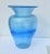 Sky Blue art glass wide-mouth vase. A classic shape and wide flaring mouth with the stretch glass most obvious around the...