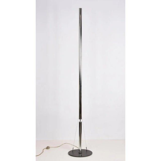 Ivory Mid-Century Chrome Floor Lamp by Fassina & Forcolini for Italiana Luce, Italy, 1980s For Sale - Image 8 of 18
