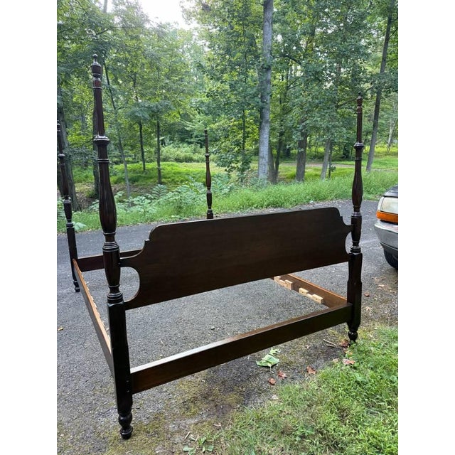 Vintage Stickley Federal Style 4 Poster Queen Size Bed Frame For Sale - Image 9 of 18