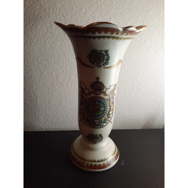 1970s 1970s Porcelain Imperial Emblem Royal Vase For Sale - Image 5 of 5