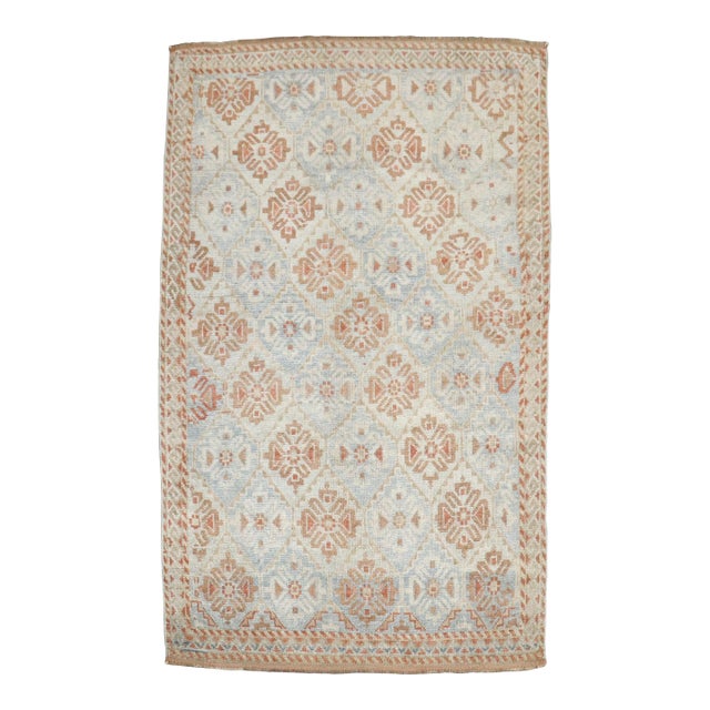 Light Blue Persian Balouch Throw Rug , 3'2'' X 4'11'' For Sale