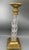 1970s Vintage Hollywood Regency Gold and Clear Acrylic Pillar Candle Holder For Sale - Image 5 of 6