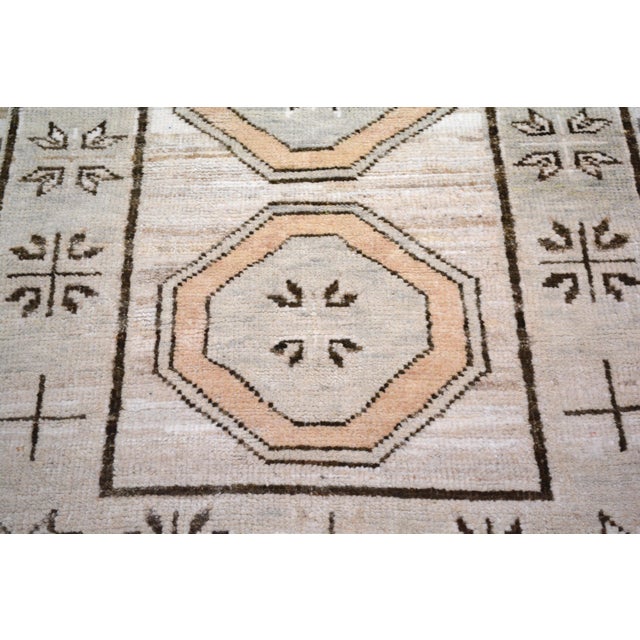 Turkish Oushak Hand Knotted Wool Rug, 2'8"x10'4" For Sale - Image 4 of 4