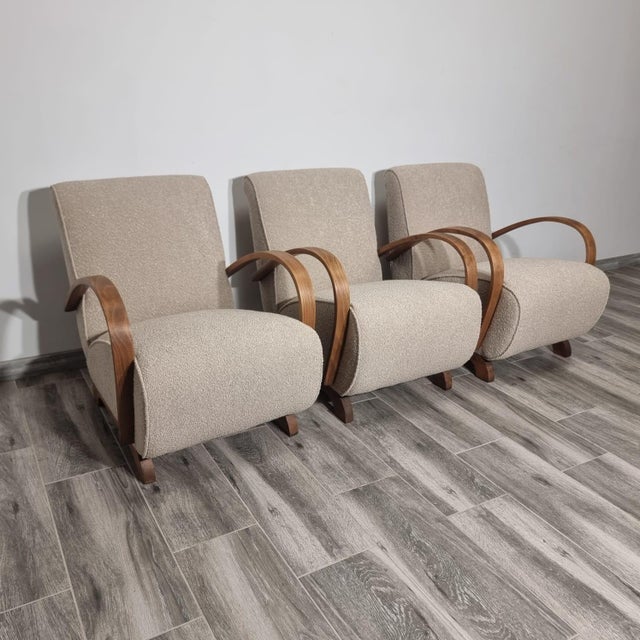 Lounge Chairs by Jindrich Halabala, 1940s, Set of 3 For Sale - Image 12 of 18
