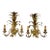 Pair of Vintage Gilt Metal Pineapple Wall Sconces For Sale