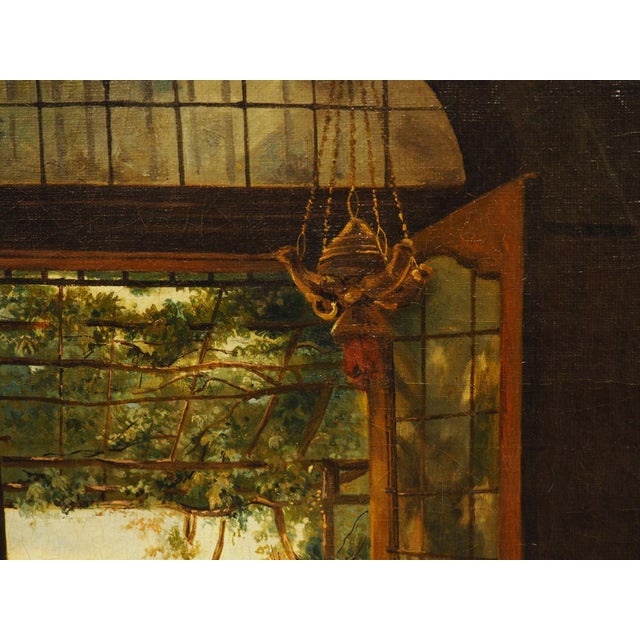 19th Century French Oil on Canvas, “La Fileuse D’Albano” After Claude Bonnefond For Sale - Image 15 of 17