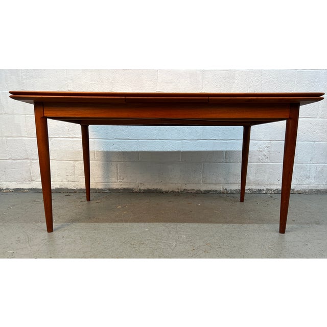 Mid 20th Century Skovmand & Andersen for Moreddi Teak Draw-Leaf Dining Table For Sale - Image 9 of 16