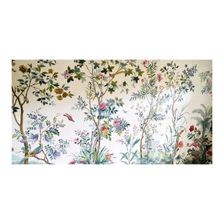 1990s Signed Zuber Décor Chinoiserie Wallpaper Mural - 7 Pieces For Sale