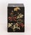 Chinese Floral Motif Hand-Painted and Black Lacquered Cabinet, the lift top opening to black velvet lined fitted...