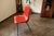 Mid-Century Modern Set of Red Plastic Chairs with Metal Frame, 1980s For Sale - Image 3 of 9