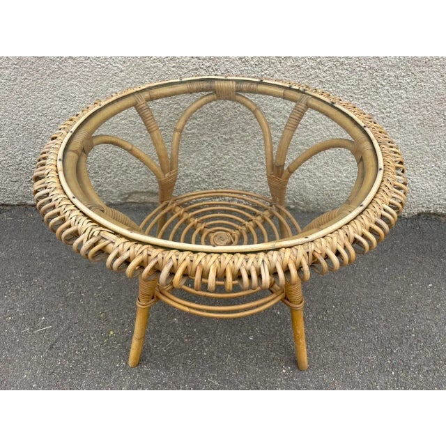 Rattan Round Table 1960s For Sale - Image 9 of 17
