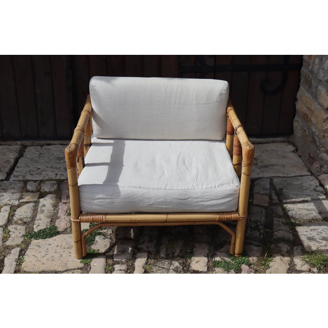 1970s Vintage Rattan Armchair by Dal Vera, Italy, 1970 For Sale - Image 5 of 9