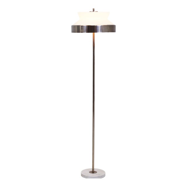 Floor Lamp with Architectural Glass Shade in the style of Sergio Asti, Italy, 1960s For Sale