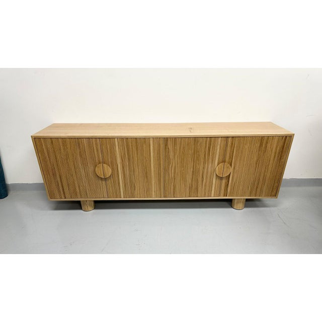84" White Oak "Tyler" Credenza Sideboard Chairish