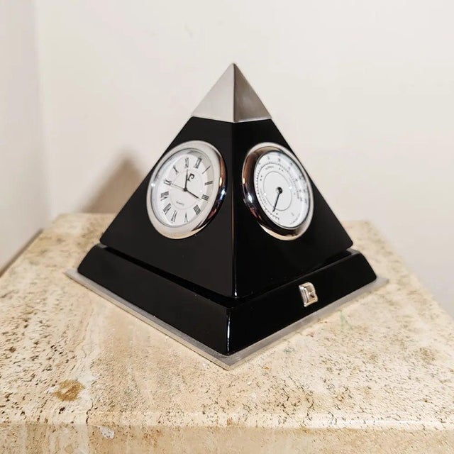Black Pyramide Table Clock by Gianfranco Ferrè, Italy, 1970s For Sale - Image 10 of 10