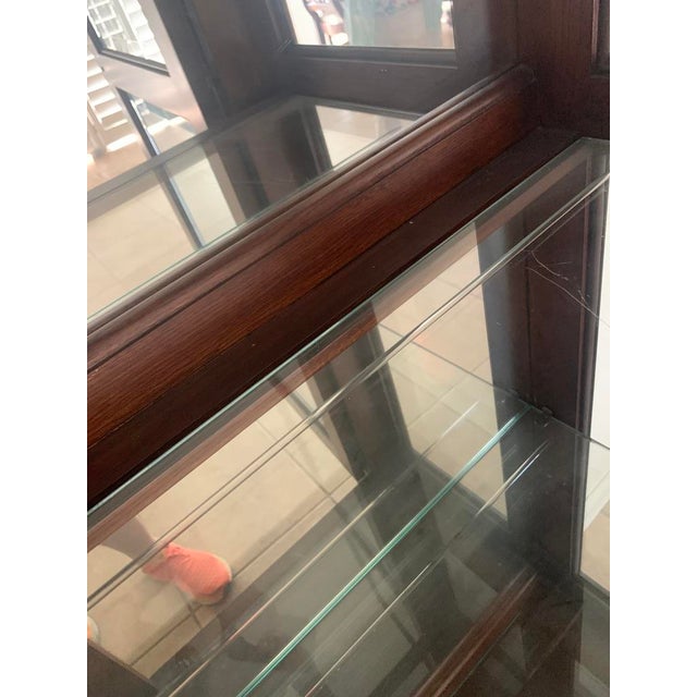 1970s Mahogany Wood and Glass Display Cabinet / Vitrine For Sale - Image 10 of 10