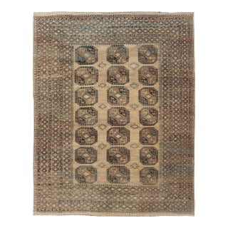 Antique Ersari Rug Sophisticated Medallion Patterns in Earthy Tones 8'7 X 11'10 For Sale
