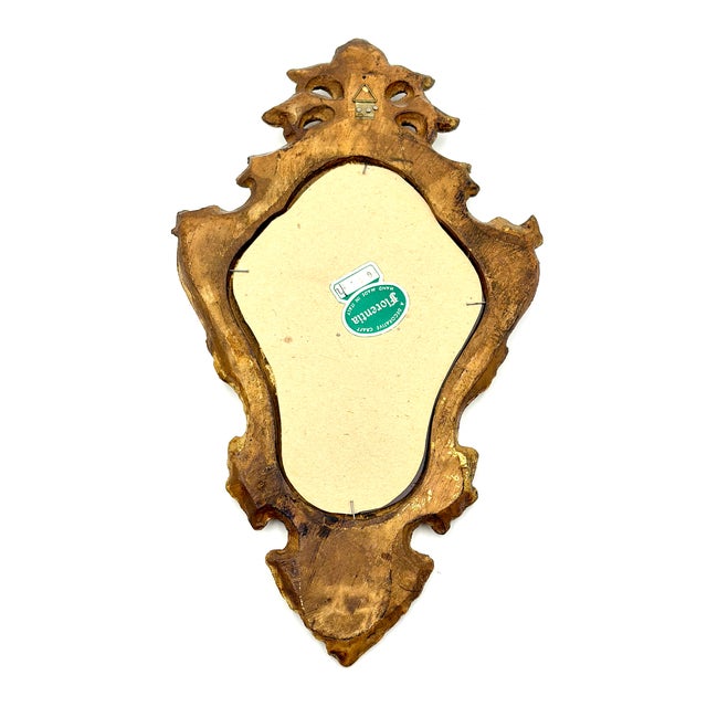 Vintage Italian Florentine Petite Giltwood Mirror For Sale In Houston - Image 6 of 8