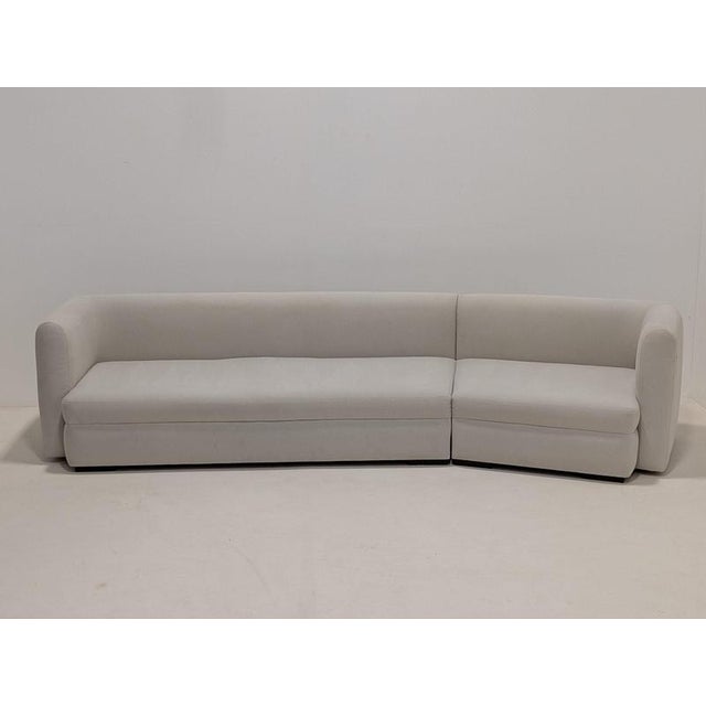 Curved Sofa in Fabric For Sale - Image 4 of 14