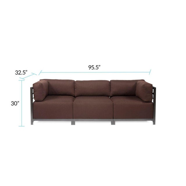 Axis 3pc Sectional Sterling Chocolate Titanium Frame For Sale In Chicago - Image 6 of 7