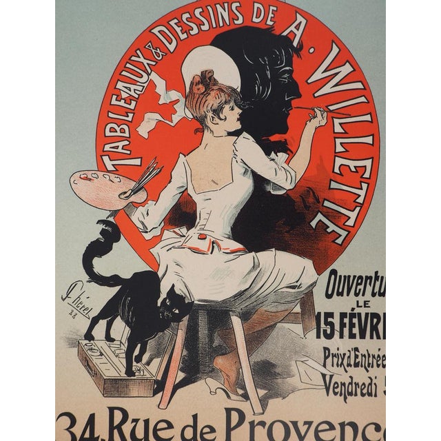 Jules Cheret, Jeune fille peintre, 1897 Lithograph For Sale - Image 8 of 9