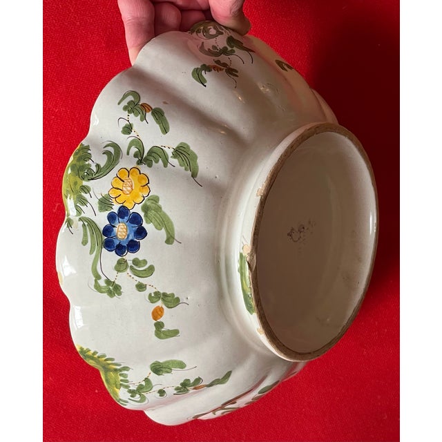 Rococo Antique 19th Century Italian Cantagalli Faience Centerpiece Fruit Bowl From Florence For Sale - Image 3 of 15