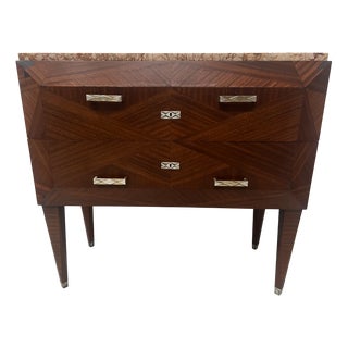 Art Deco Chest of Drawers with Canted Corners in Mahogany Veneer For Sale