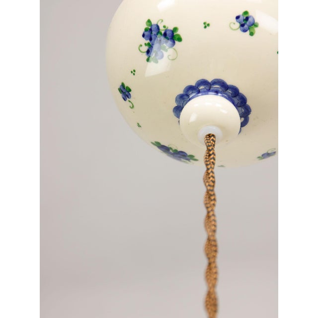 Vintage Hand-Made Ceramic and Brass Pendant Lamp For Sale - Image 11 of 18