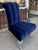 Phyllis Morris Mid Century Modern Phyllis Morris Lucite Chair W Sapphire Blue Velvet For Sale - Image 4 of 7