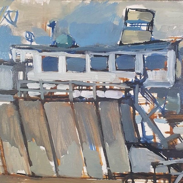 Bo Westberg-Gren, Industrial Harbor, 1959, Oil on Canvas For Sale - Image 4 of 17