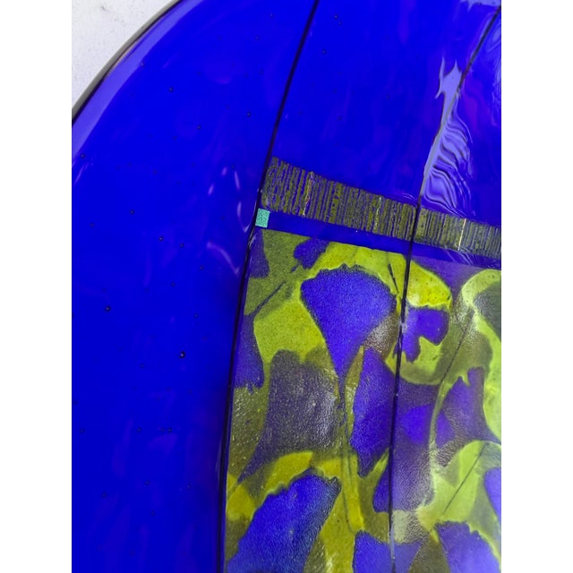 Glass Signed Richard Ritter 14” Studio Art Glass Charger Plate, 2005 For Sale - Image 7 of 13