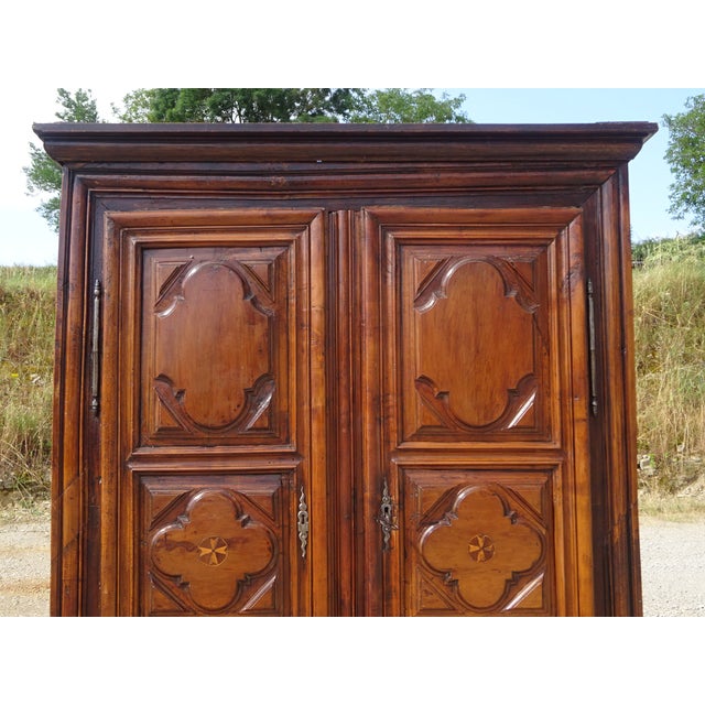Beautiful Louis XIII style wardrobe, crafted entirely from solid walnut. Two large, high-quality doors with remarkable...