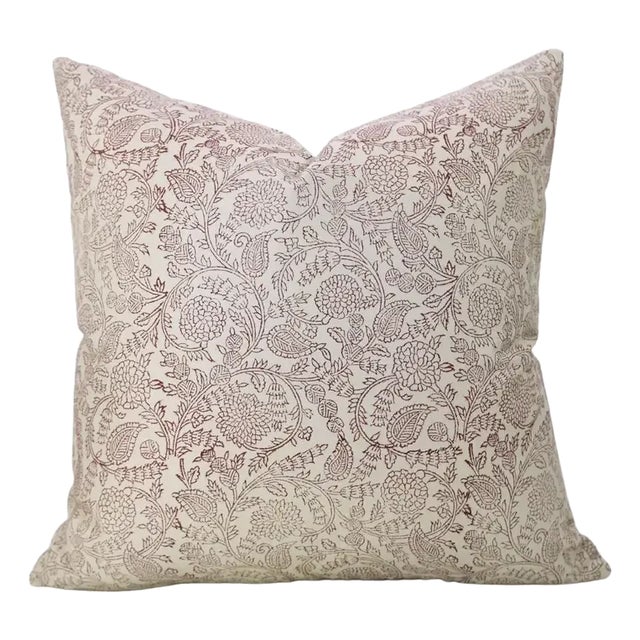 Fabdivine Handmade Block Printed Cushion Cover 14x14 Inch Cotton Satin-Gopi For Sale