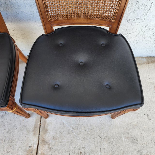 Brown MCM Henredon Dining Chairs Cane Back 28-2501 For Sale - Image 8 of 12