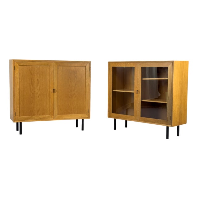 Small Danish Cabinet and Display Case from Hansen and Guldborg, 1970s, Set of 2 For Sale