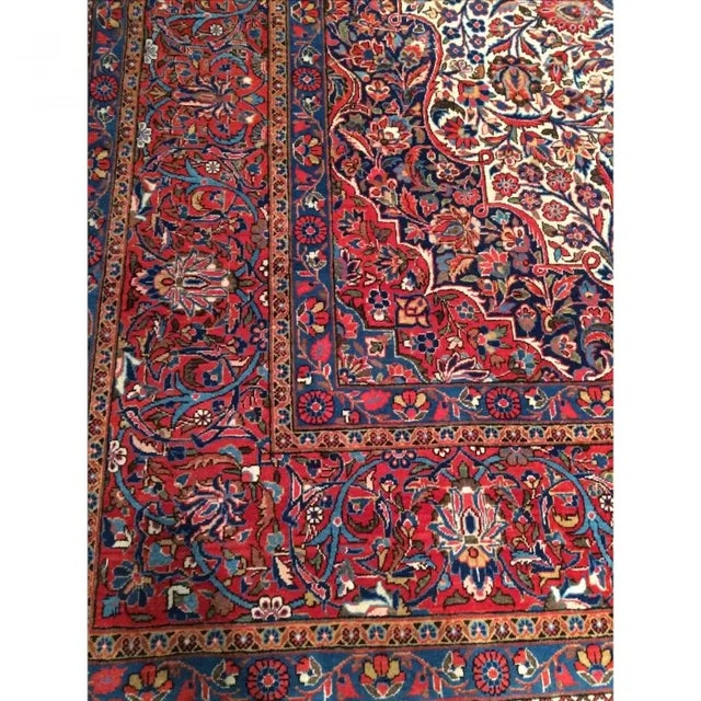 1900s Pasargad Ivory Antique Persian Kashan Rug For Sale - Image 4 of 5