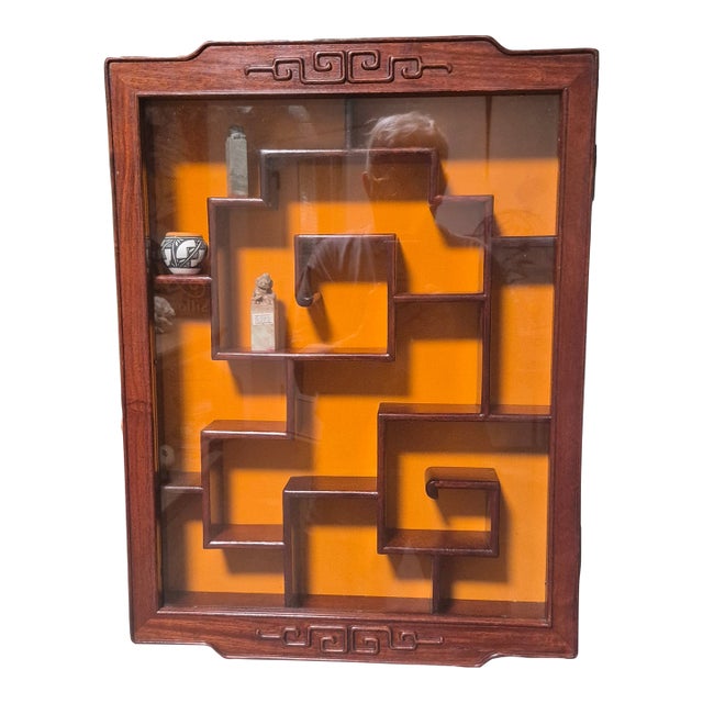 Chinese Shadow Box Display Cabinet ~ Wall Mounted Bogu Jia For Sale